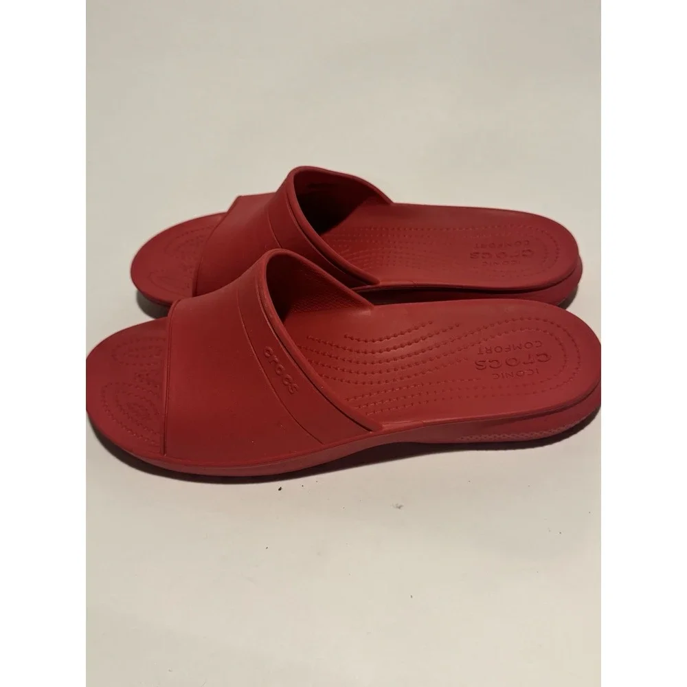 Crocs Slides Red Mens 9 Womens 11